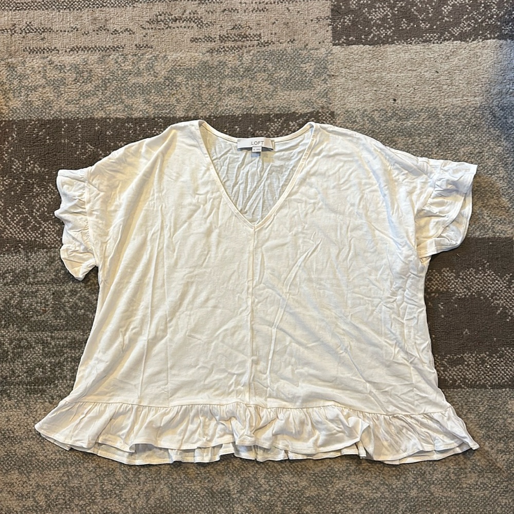 Loft Casual Top with Flutter Sleeves